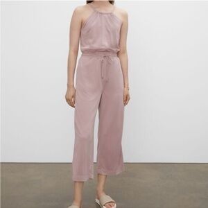 Club Monaco Elastic Waist Crop
Halter Neck Jumpsuit In Mauve